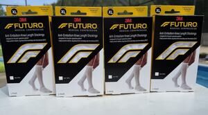 (4)Futuro Knee-Length Moderate Compression Stockings - 18-21 mmHg - XL